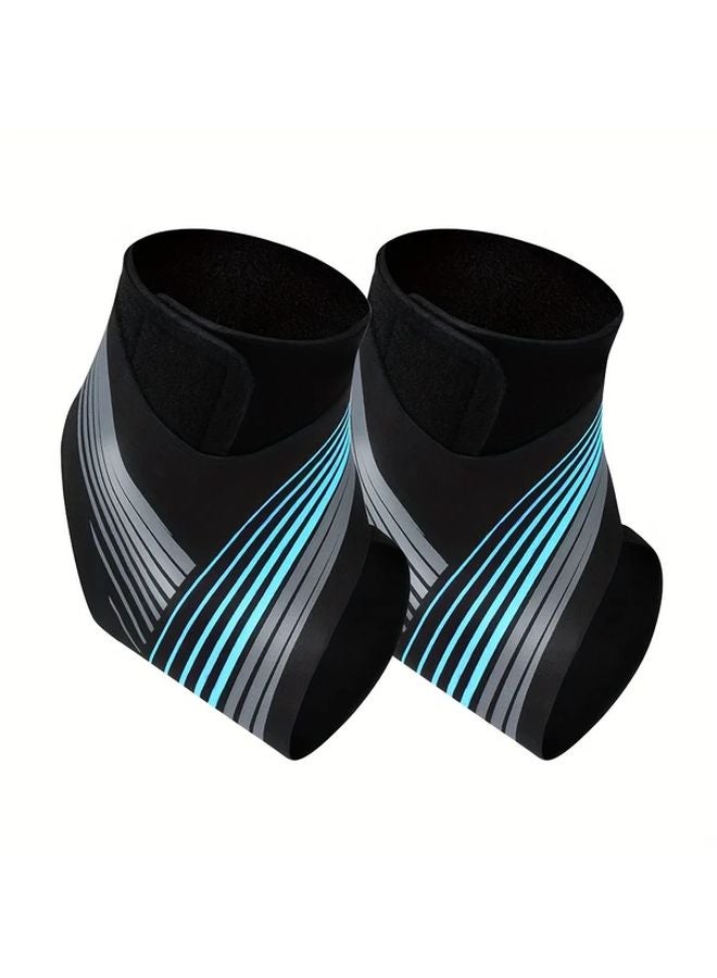 Blue L Ankle Braces Adjustable Compression Support Sleeves For Sports Injury Prevention - Image 1