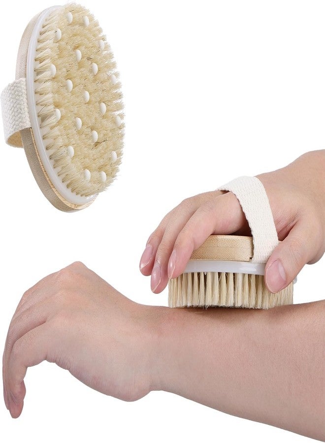 Delzon فرشاة استحمام خشبية من ديلزون مزودة بعقد تدليك للتنظيف الجاف | فرشاة استحمام رطبة وجافة للسيلوليت والجهاز اللمفاوي، مناسبة لجميع أنواع البشرة - Image 1