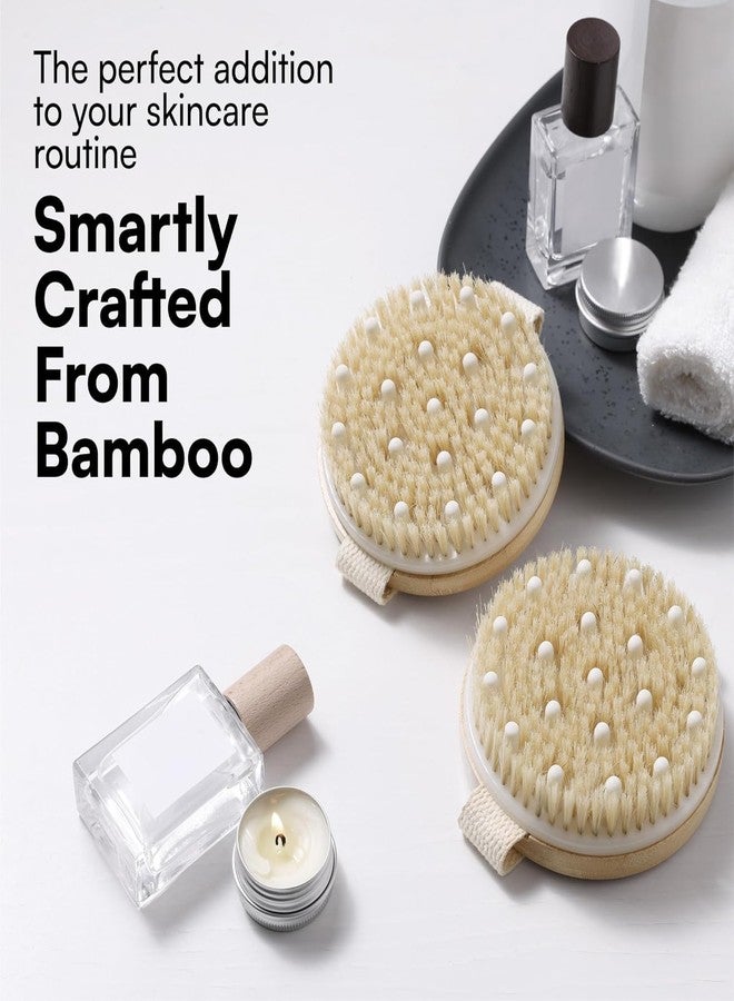Delzon فرشاة استحمام خشبية من ديلزون مزودة بعقد تدليك للتنظيف الجاف | فرشاة استحمام رطبة وجافة للسيلوليت والجهاز اللمفاوي، مناسبة لجميع أنواع البشرة - Image 4