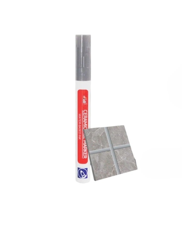 Wall Grout Restorer Marker Pen, Waterproof Grout Tile Pen, Easy To Use Grout Restoration Pen, Repair Pen For Tiles, Wall, Floor Tile Grout, Floor, Kitchens And Bathrooms, (1pc, Dark Grey)  - Image 1
