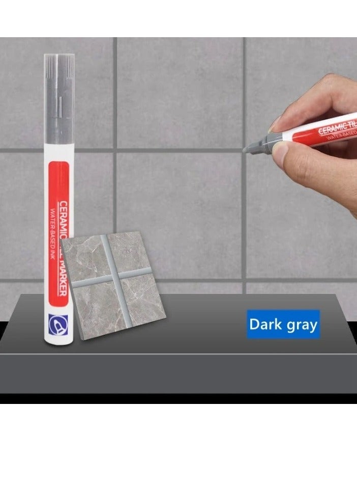 Wall Grout Restorer Marker Pen, Waterproof Grout Tile Pen, Easy To Use Grout Restoration Pen, Repair Pen For Tiles, Wall, Floor Tile Grout, Floor, Kitchens And Bathrooms, (1pc, Dark Grey)  - Image 2