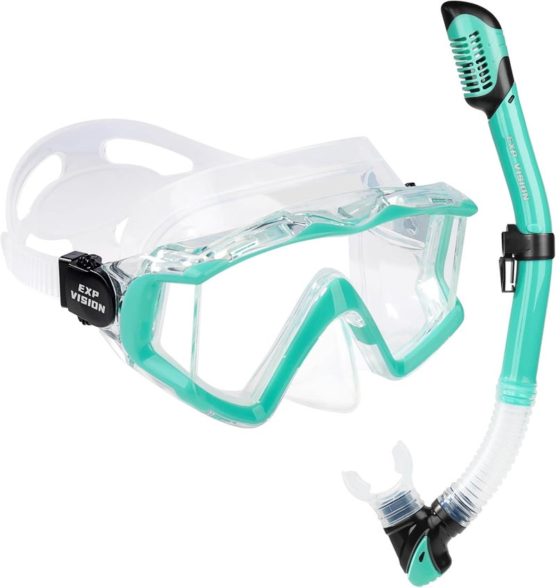 EXP VISION Schnorchelset Schnorchelausrstung fr Erwachsene, Professionelle Anti-Beschlag-Schnorchelmaske, Trockenschnorchel Tauchmaske fr Freitauchen,Schnorcheln,Schwimmen - Image 1