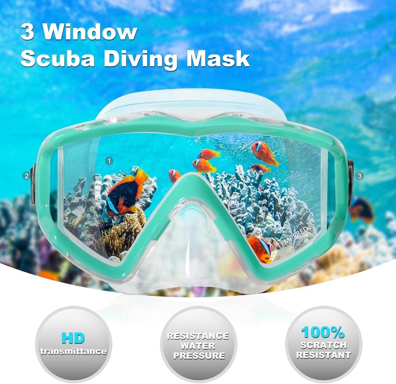 EXP VISION Schnorchelset Schnorchelausrstung fr Erwachsene, Professionelle Anti-Beschlag-Schnorchelmaske, Trockenschnorchel Tauchmaske fr Freitauchen,Schnorcheln,Schwimmen - Image 2