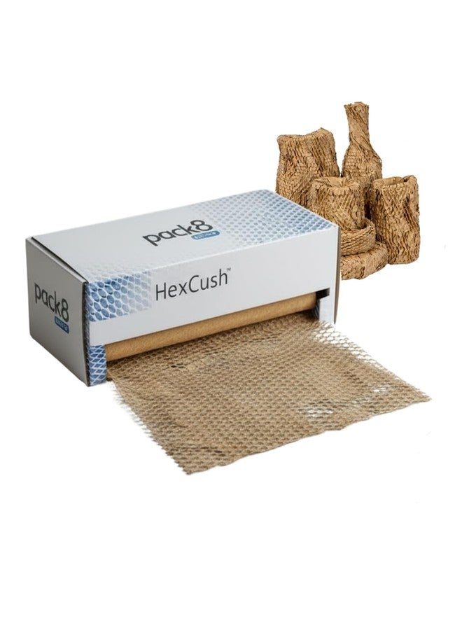 Pack8 Neo Eco Friendly Honeycomb Paper Bubble Wrap With Dispenser | Brown Paper Bubble Wrap For Packing (100M X 15") |Honeycomb Cushioning Wrap For Packing, Shipping & Moving | Expandable Upto 150M - Image 1