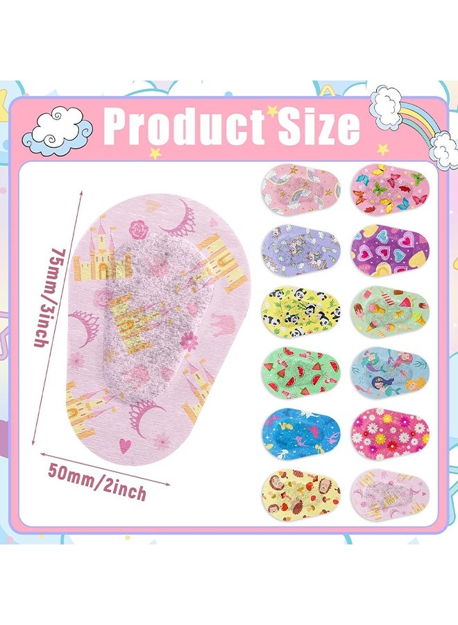 اتش اس 24 قطعة رقع لاصقة للعين للأطفال، ضمادات لاصقة خالية من اللاتكس، قطن قابل للتنفس لحجب الضوء، وسائد عينية قابلة للتصرف لعلاج الحول الكسلي، مناسبة لعيون الأطفال، مناسبة لكل من الأولاد والبنات، 12 تصميمًا - Image 2