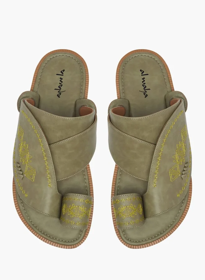 Al Waha Men Embroidered Slip-On Arabic Sandals