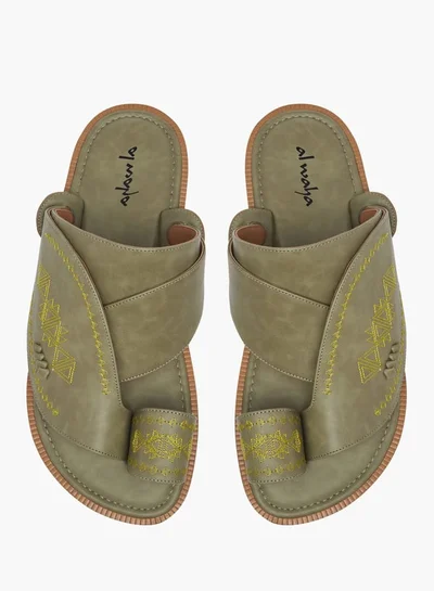 Al Waha Men Embroidered Slip-On Arabic Sandals