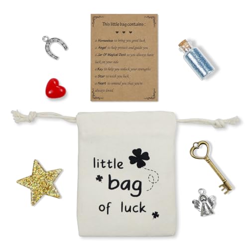 wavvter Lucky Little Bag with Encouragement Card Good Luck in Exams Congratulations Graduation Gift for Friends and Family(good luck pouch) - Image 1