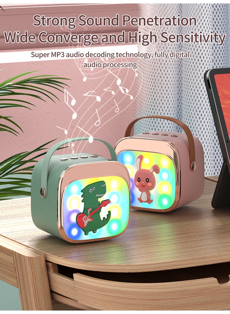 بيستيس  مكبر صوت بلوتوث محمول مع ميكروفونين لاسلكيين، نظام كاريوكي محمول، صوت HiFi بقوة 5 واط، أضواء ملونة - Image 4