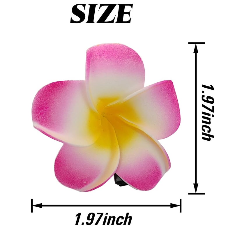 ROYHOO 40PCS Frangipani Artificial Foam Hair Clips for Bridal, Wedding, Luau, Beach, Tropical Party Decorations - Image 2