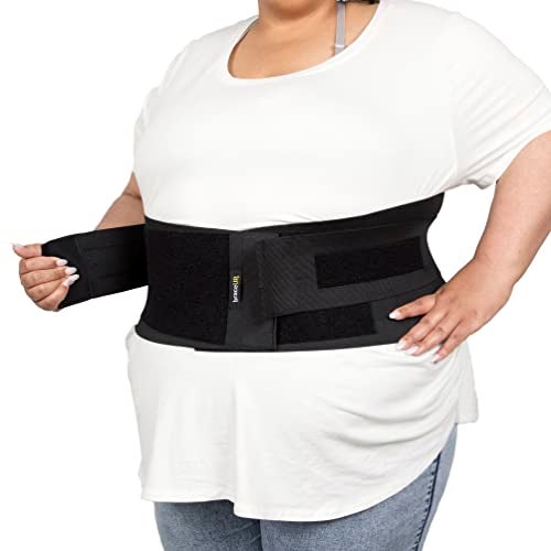BraceUP Plus Size Back Brace for Woman and Man - Extra Large Lower Back Support with Straps and Compressions, Back Pain Relief, Abdominal Plus Size Binder (5XL 74-86 In) - Image 1