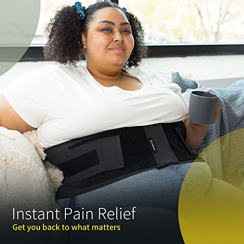 BraceUP Plus Size Back Brace for Woman and Man - Extra Large Lower Back Support with Straps and Compressions, Back Pain Relief, Abdominal Plus Size Binder (5XL 74-86 In) - Image 2