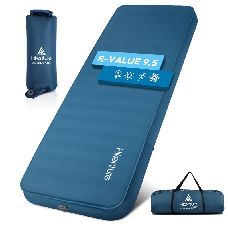 Hikenture 4 INCH Thick Self Inflating Sleeping Pad 9.5 R Value, Comfort Plus Camping Mattress with Pump Sack, Inflatable Foam Insulated Camping Pad, Camping Mat 4-Season - Image 1