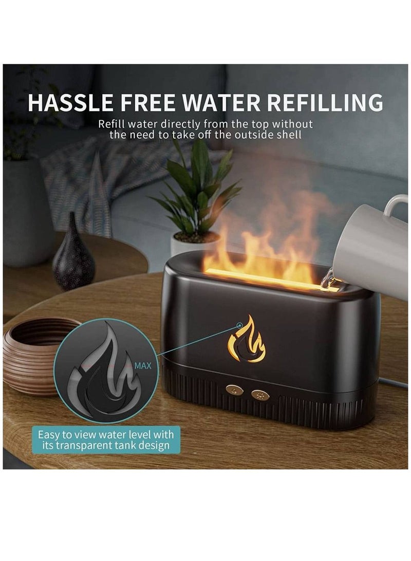 DIFFUL Humidifier Flame Aroma Diffuser Aromatherapy Light Mist Atomizer Auto-Off Protection For Spa Home Yoga Office Black - Image 3