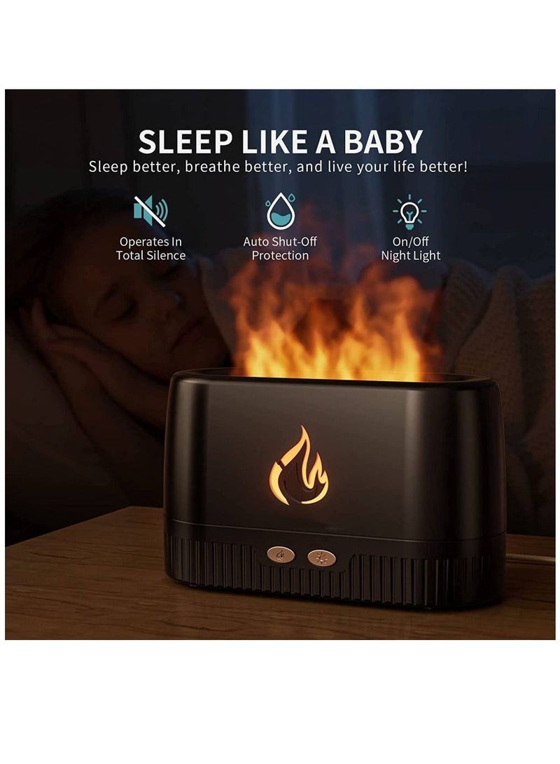 DIFFUL Humidifier Flame Aroma Diffuser Aromatherapy Light Mist Atomizer Auto-Off Protection For Spa Home Yoga Office Black - Image 4