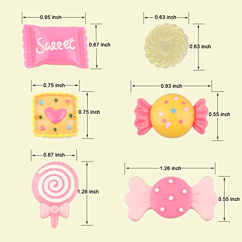 FENGWANGLI Kawaii Nail Charms, 50 Pcs Slime Bulk, Candy for Acrylic Nails, Cute Flatback Resin for DIY Crafts Making, Ornament Scrapbooking - Image 3