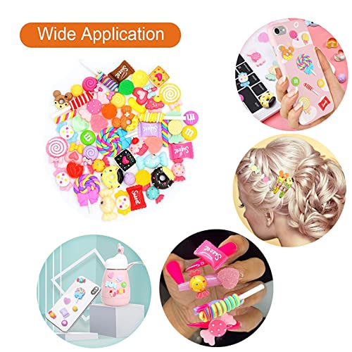 FENGWANGLI Kawaii Nail Charms, 50 Pcs Slime Bulk, Candy for Acrylic Nails, Cute Flatback Resin for DIY Crafts Making, Ornament Scrapbooking - Image 4