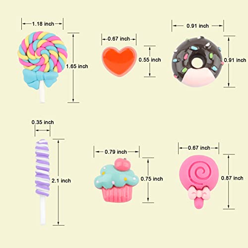 FENGWANGLI Kawaii Nail Charms, 50 Pcs Slime Bulk, Candy for Acrylic Nails, Cute Flatback Resin for DIY Crafts Making, Ornament Scrapbooking - Image 2