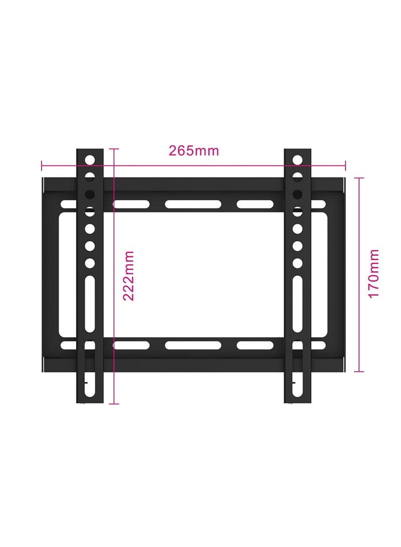 BEETEC Fixed TV Wall Mount Bracket for Most 17-43 Inch Flat Panel TVs up to 25 kg/55 lbs, VESA 200x200mm, TV Wall Bracket With Ultra Slim 19.5mm Profile, Black | TF-B2 - Image 4