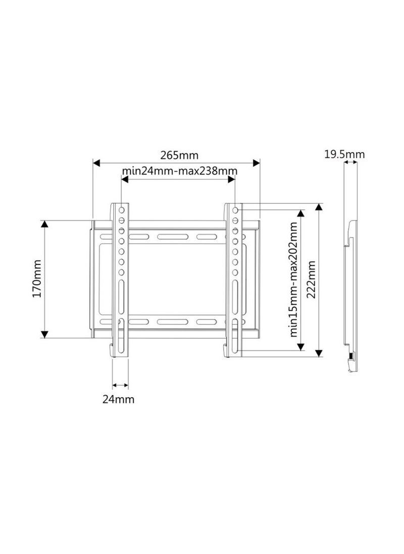 Fixed TV Wall Mount TV Wall Bracket for Most 17-43 Inch Flat Panel TVs up to 25 kg/55 lbs and VESA 200x200mm, Ultra Slim 19.5mm Profile, Black | TF-B2 - pzsku/ZF235999CB800BDC5EDF0Z/45/_/1732363364/34b4fd4d-acee-4eb9-9d63-a2cfbf494576