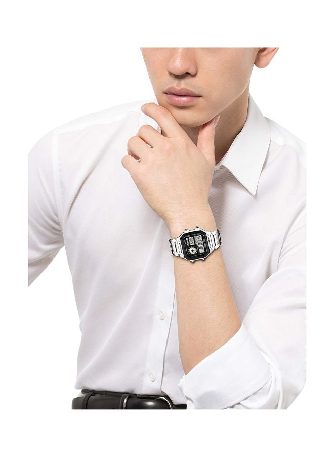 كاسيو ساعة يد رقمية شبابية AE-1200WHD-1AVDF - 45 مم - لون فضي رجال - Image 5