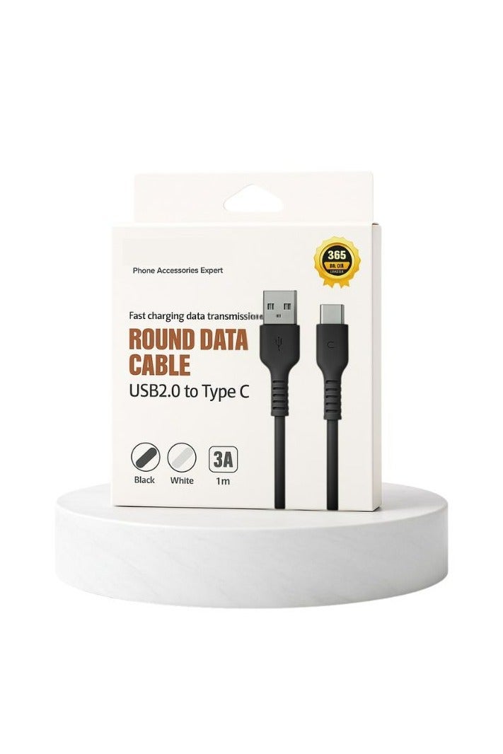 كابل تايب سي 3 أمبير شحن سريع – متوافق مع آيفون برو ماكس وسامسونج جالاكسي – نقل بيانات وشحن فائق السرعة - Image 1