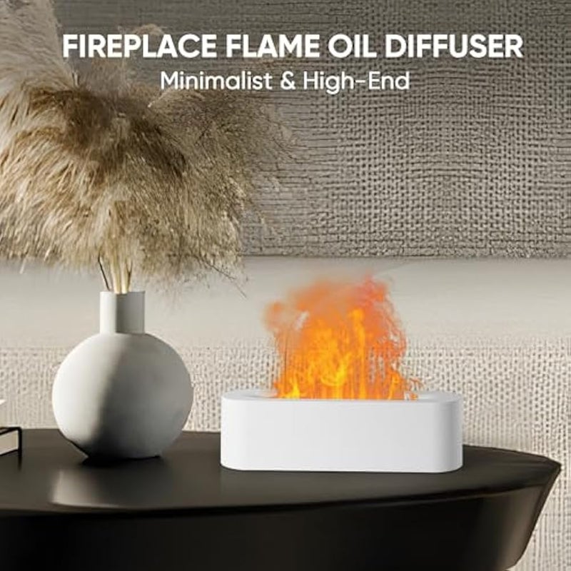 Flame Diffuser for Fireplace, Aromatherapy Essential Oil Diffuser, 150ml Ultrasonic Cool Mist Humidifier for Bedroom, Office, Home, Yoga, Timer and Off - Image 2