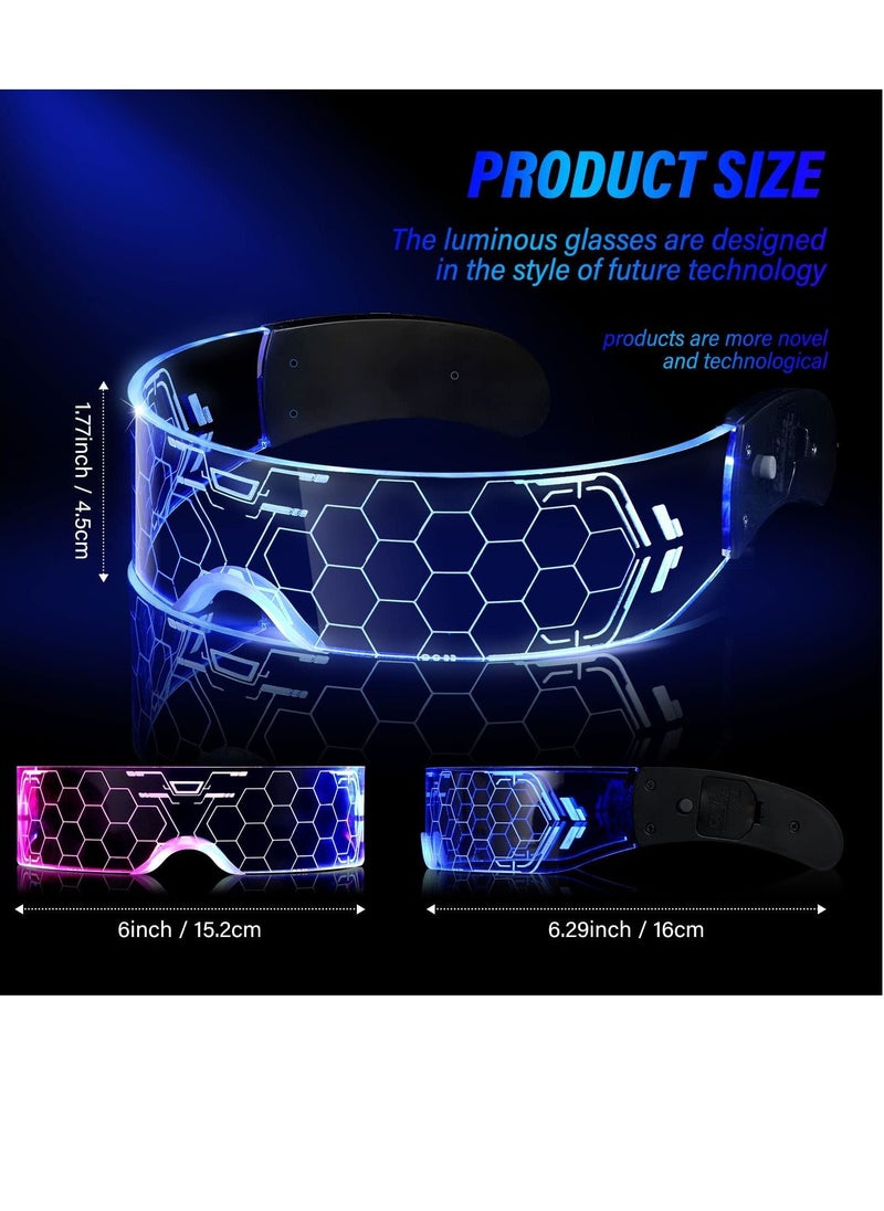 KASTWAVE - Cyberpunk Style LED Colorful Light Emitting Technology Glasses, Bar Bounce Party Transparent Sci-fi Honeycomb Light-emitting Future Flash Glasses - Image 1