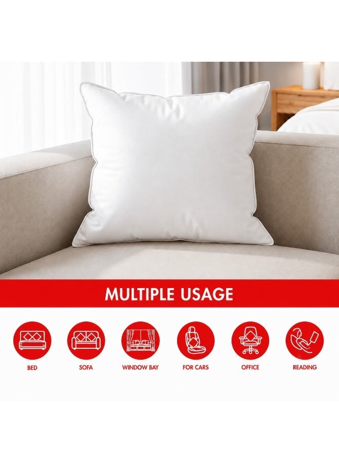فانتاج كومفورتس وسادة حشو VANTAGE COMFORTS بريش الإوز والزغب – مقاس 45 × 45 سم | 90% ريش إوز طبيعي و10% زغب إوز | غطاء 100% قطن بكثافة 260 TC مقاوم لتسرب الريش | وسادة داخلية فاخرة ناعمة ومنفوشة للأرائك ووسائد الرمي والوسائد الزخرفية - Image 5