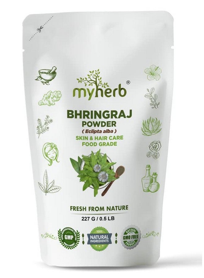 myherb 100% Natural Organic Bhringraj Powder (Eclipta Alba) || 227 Gm/0.5 Lbs || Ayurvedic Powder || For Use, Food Grade Skin, Hair & Internal Care || For Men And Women - Image 1