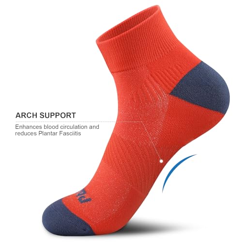 PAPLUS Ankle Compression Socks for Women 6 Pairs, Running Athletic Socks with Arch Support，Plantar Fasciitis Socks - Image 4