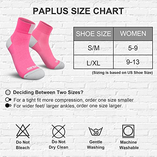 PAPLUS Ankle Compression Socks for Women 6 Pairs, Running Athletic Socks with Arch Support，Plantar Fasciitis Socks - Image 2