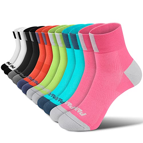 PAPLUS Ankle Compression Socks for Women 6 Pairs, Running Athletic Socks with Arch Support，Plantar Fasciitis Socks - Image 1