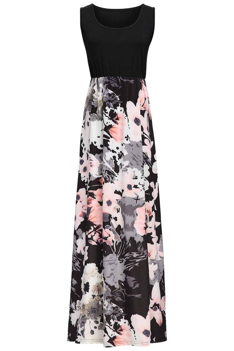 Lacavocor Womens Summer Maxi Dress Tank Top Sleeveless Long Dresses, Large, A7 - Image 4