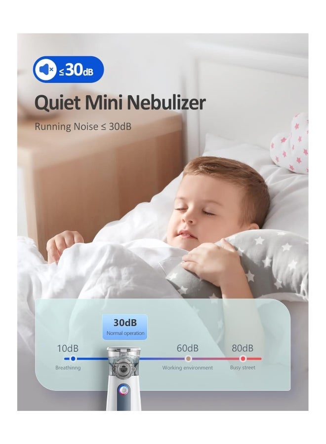 إسكدنيا Ultrasonic Mesh Nebulizer, Self-Cleaning Handheld, 3 Masks, Personal Steam Inhaler for  Adult and PediatricBreathing Problems - Image 3