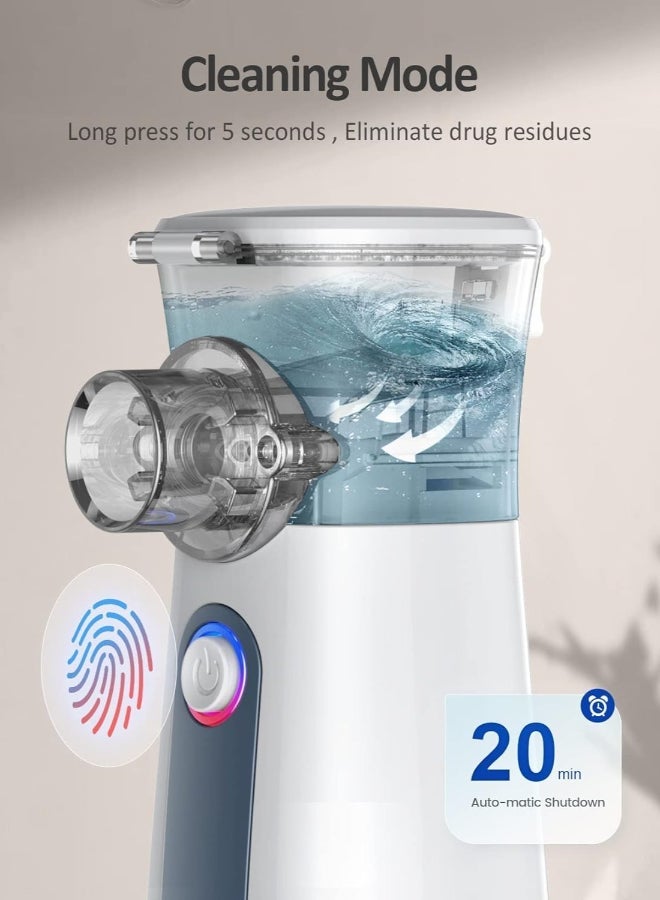 إسكدنيا Ultrasonic Mesh Nebulizer, Self-Cleaning Handheld, 3 Masks, Personal Steam Inhaler for  Adult and PediatricBreathing Problems - Image 2