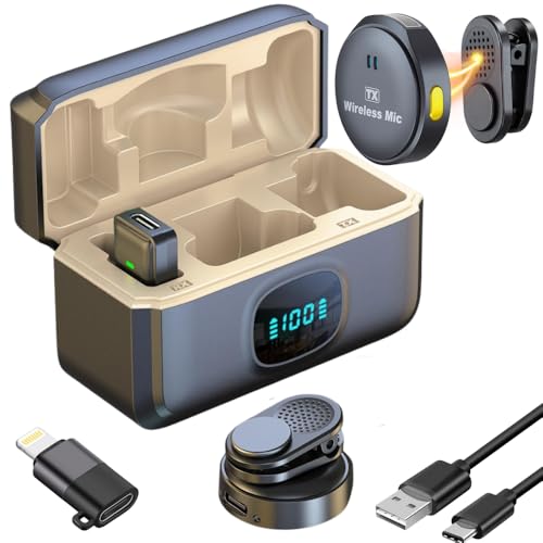 MOCKING BIRD Q8 Wireless Mic Magnetic Mini Microphone for i Phone & Android| Type C Collar Mic 360° Mic Sound Capture, Noise Cancelling, 40hrs Battery| Wireless mic for YouTube, Recording, Vlogging - Image 1