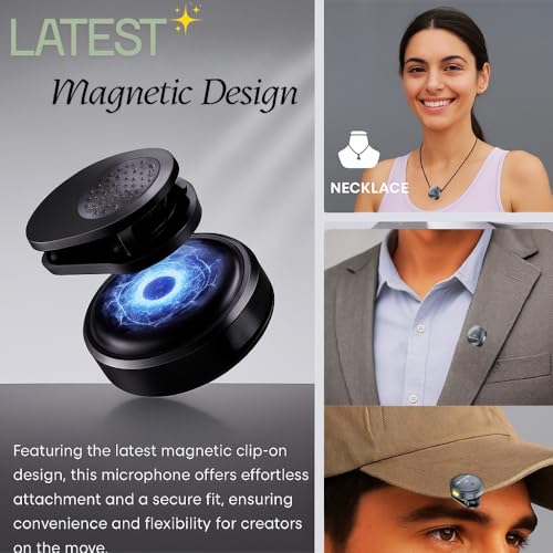 MOCKING BIRD Q8 Wireless Mic Magnetic Mini Microphone for i Phone & Android| Type C Collar Mic 360° Mic Sound Capture, Noise Cancelling, 40hrs Battery| Wireless mic for YouTube, Recording, Vlogging - Image 3