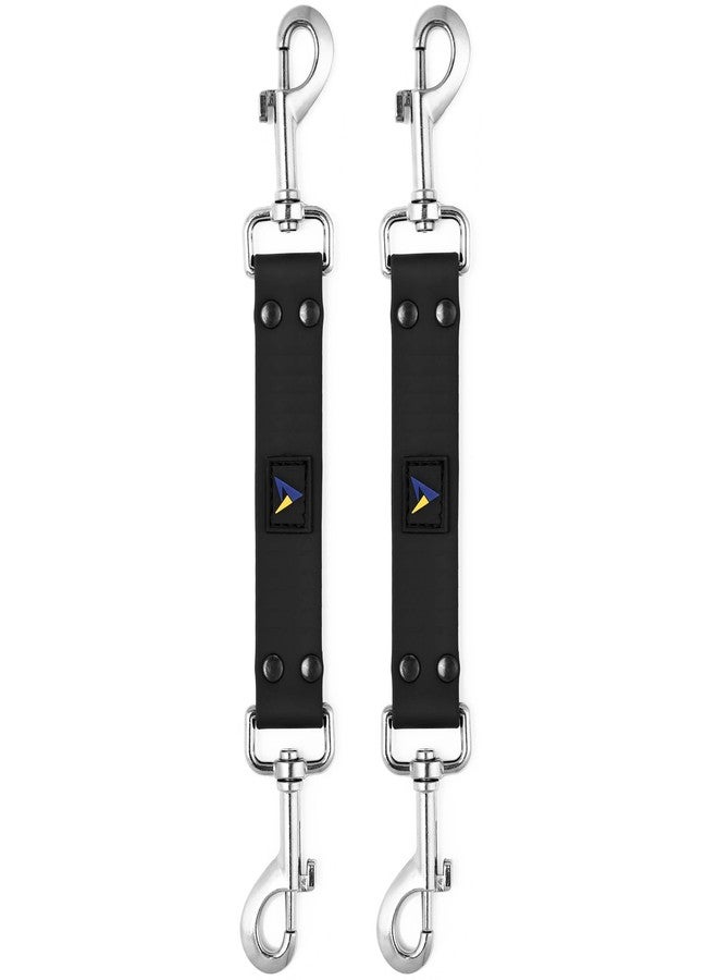 DEYACE Dog Collar Safety Clip, 2 Pack Waterproof Heavy Backup for Prong Collar, Dog Harness Collar Leash Connector (10-Inches, Black) - Image 1