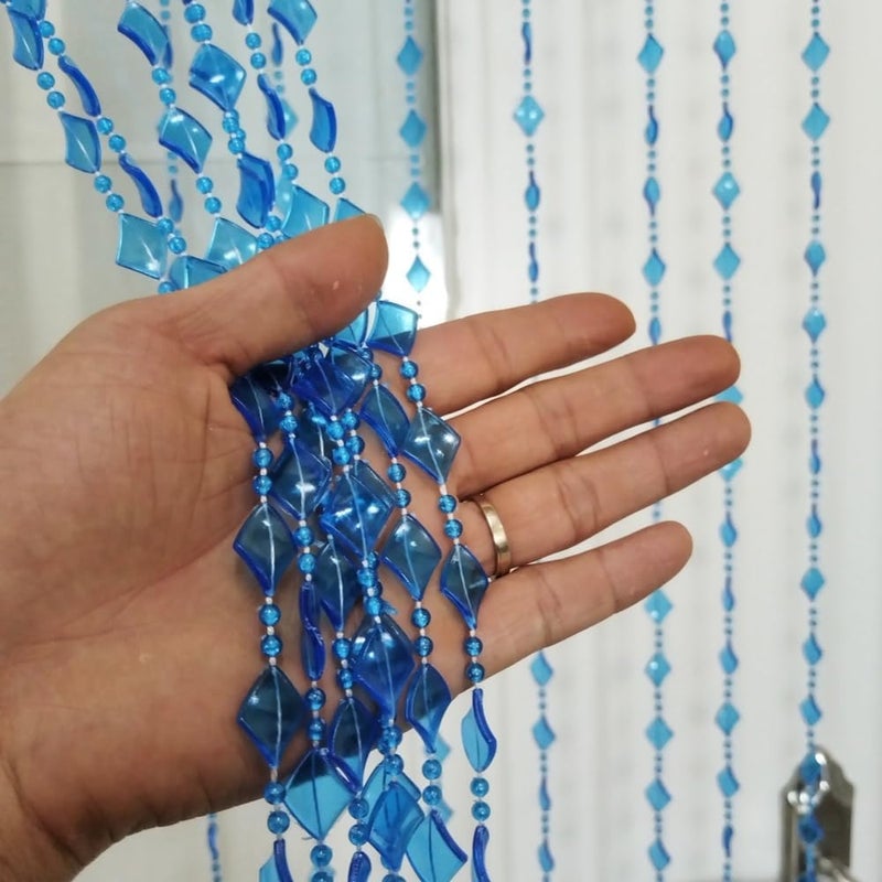 ave split Beaded Curtain Doorways Acrylic Hanging Door Beads String Curtains Tassel Room Divider Screen Decor for Doorway Window Living Room Wedding 050-f-g (39 x 76.8 inch) (Dark Blue) - Image 3