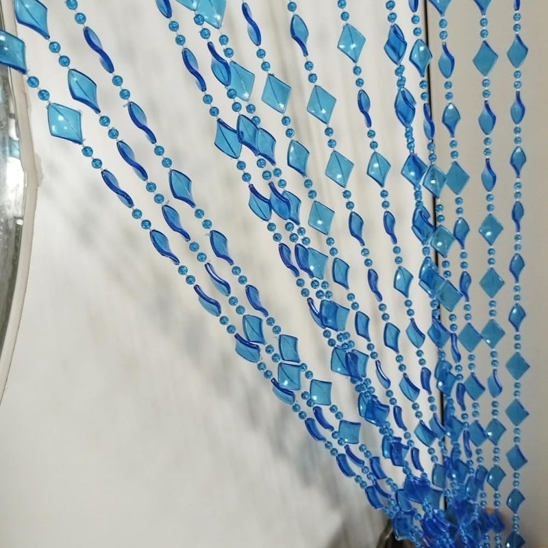 ave split Beaded Curtain Doorways Acrylic Hanging Door Beads String Curtains Tassel Room Divider Screen Decor for Doorway Window Living Room Wedding 050-f-g (39 x 76.8 inch) (Dark Blue) - Image 4