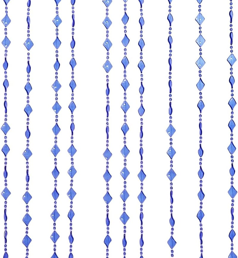 ave split Beaded Curtain Doorways Acrylic Hanging Door Beads String Curtains Tassel Room Divider Screen Decor for Doorway Window Living Room Wedding 050-f-g (39 x 76.8 inch) (Dark Blue) - Image 2