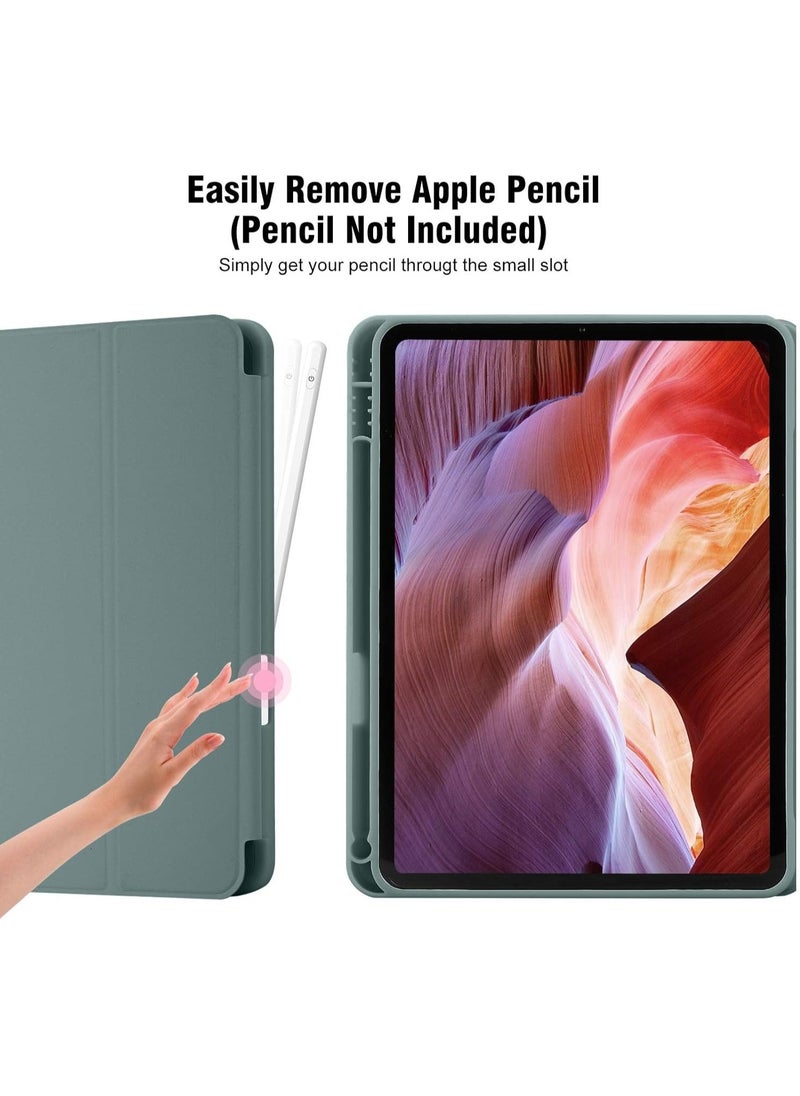 vesus iPad 10th Generation Case 2022 with Pencil Holder - Soft TPU Back Protective Smart Trifold Stand Cover for iPad 10.9 Inch (10th Gen), Auto Wake/Sleep - Pine Green - Image 2