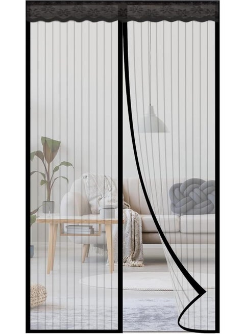 باب شاشة طيران مغناطيسية، شبكة مضادة للبعوض قوية، بدون فجوات، هادئة جداً، بدون حفر، شبكة قابلة للغسيل، تبقي الهواء النقي داخل وتبعد الحشرات عن الشرفة، غرفة المعيشة، غرفة الأطفال 100*210 سم