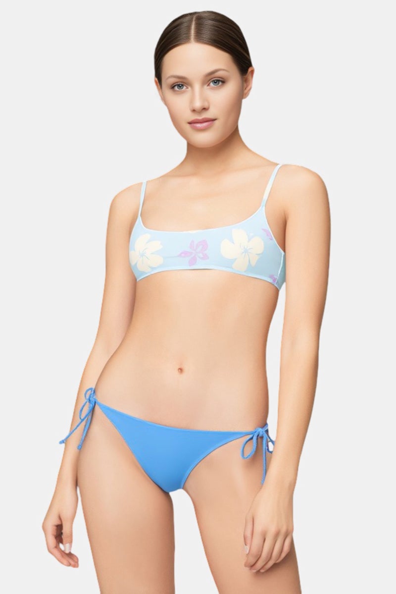 Bershka Women Solid Bikini Bottom, Blue - Image 1