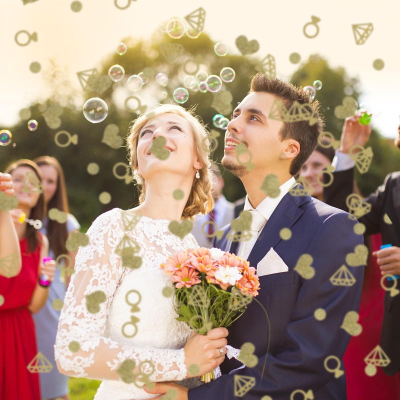 Golden Heart And Ring Shape Metallic Confetti Wedding Party Decoration 2 Pieces - Image 4