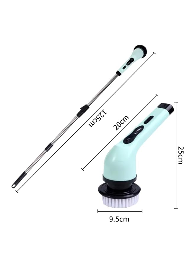 promass 10-1 Cordless Electric Spin Scrubber, Electric Cleaning Brush with 10 Replacement Brush Heads, 90Ms Working Time, 3 Adjustable Handle, 2 Adjustable Speeds for Bathroom Kitchen Bathtub Glass Car - Image 2