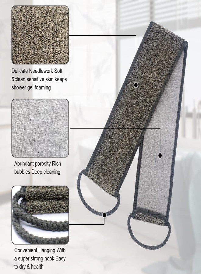 WOBEVB Loofah Back Scrubber, 35.4 Inch Exfoliating Back Scrubber for Bath Shower Scrubber for Men and Women, Luffa Scrubber to Deep Clean Your Skin, with Hair Shampoo Brush and Wall Hook - Image 4