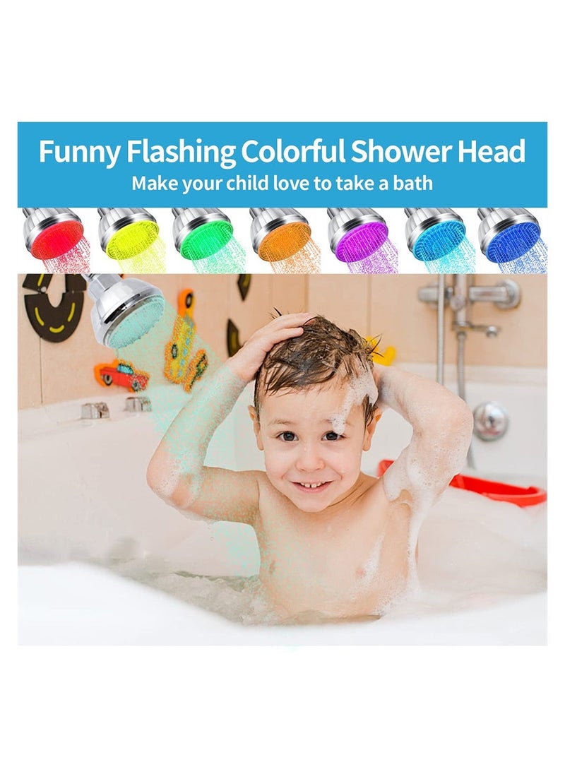 Generic - Shower Head With Lights, 7 Color Lights Automatically Change Fixed Shower Head for Bathroom, High Pressure Led Shower Head, Luxury Chrome Flow Rain ShowerHead, Angle-adjustable - Image 1