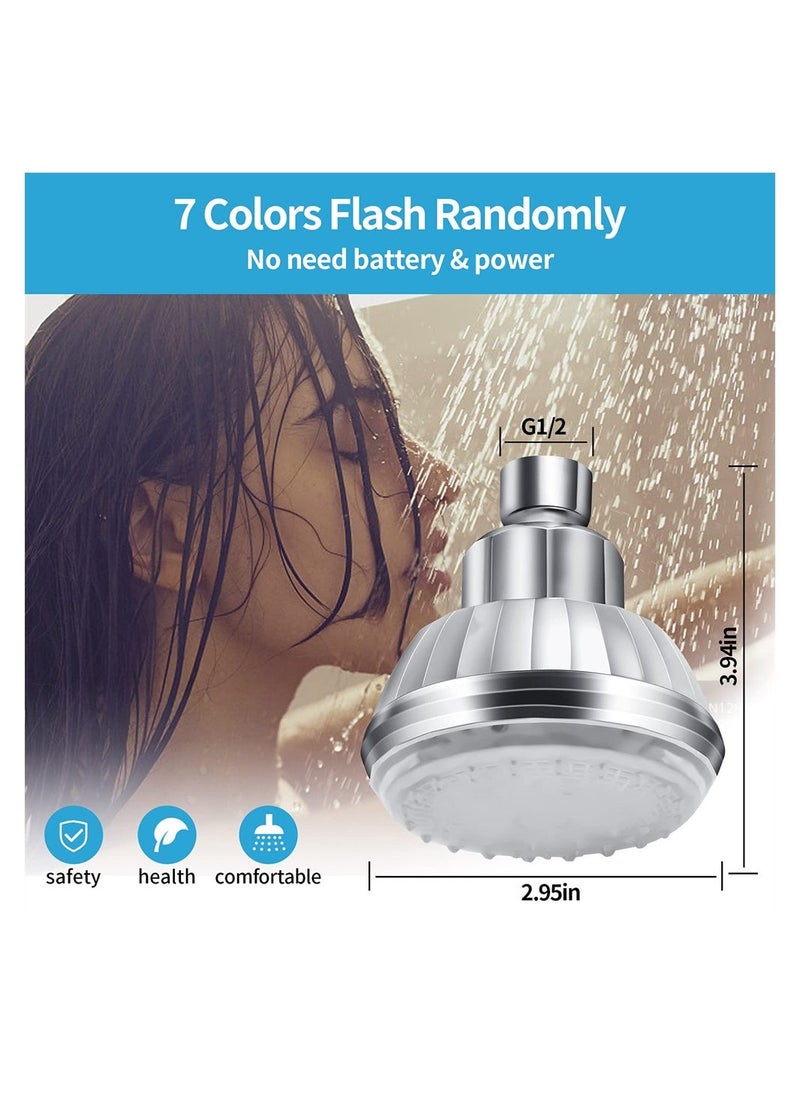 Generic - Shower Head With Lights, 7 Color Lights Automatically Change Fixed Shower Head for Bathroom, High Pressure Led Shower Head, Luxury Chrome Flow Rain ShowerHead, Angle-adjustable - Image 1